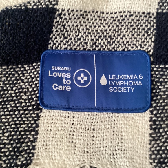 Pottery Barn Throws, pair navy and white check pattern 50 1/2” x62 1/2” - Picture 6 of 8